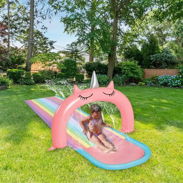 Danaplay 10-ft L Multicolour Pastel Unicorn Waterslide