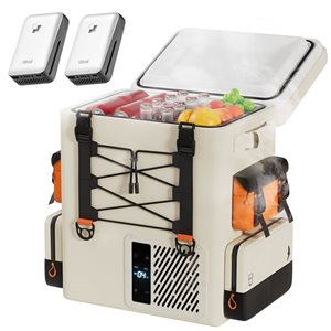 Litheli Off-White 17-L Outdoor Backpack Cooler w/ One 4.0Ah Battery