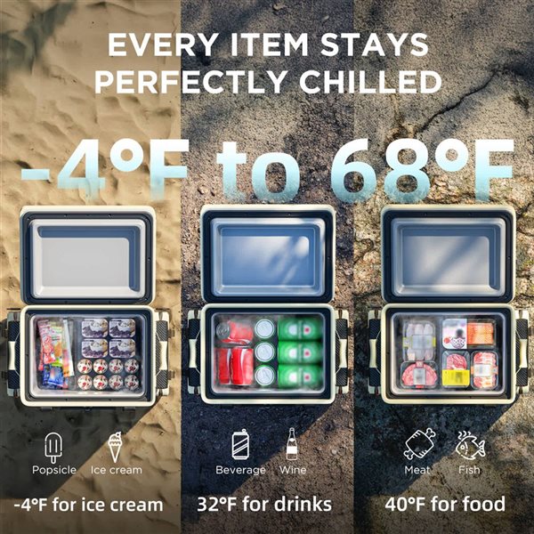 Litheli Off-White 17-L Outdoor Backpack Cooler w/ One 4.0Ah Battery