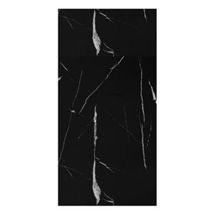 Dundee Deco 6-in x 6-in Black/White PVC UV Marble-Look Wall Panel - Sample