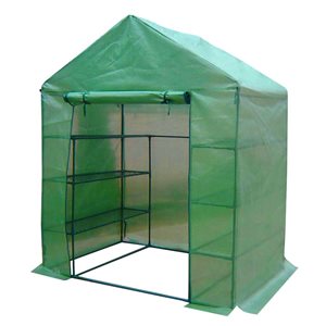 ProYard 175 x 250 x 210-cm Walk-In Polyethylene/Galvanized Steel Portable Greenhouse - Green