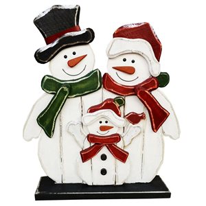 Hi-Line Gift Ltd. 27-in Wooden Snowman Family Christmas Decor for Indoor/Outdoor Use