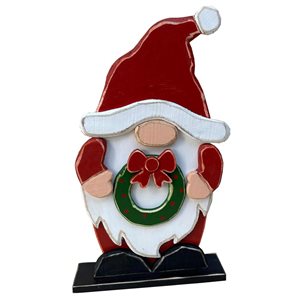 Hi-Line Gift Ltd. Medium Wooden Gnome Christmas Decor for Indoor/Outdoor Use