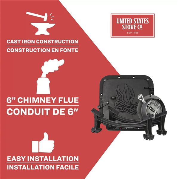 US Stove Company BSK1000 Barrel Cast Iron Camp Stove Kit