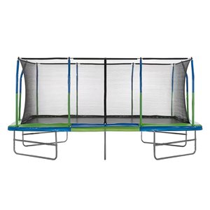 Upper Bounce Mega 10 x 17-ft Gymnastics Style Rectangular Trampoline Set w/ Top-Ring Safety Enclosure