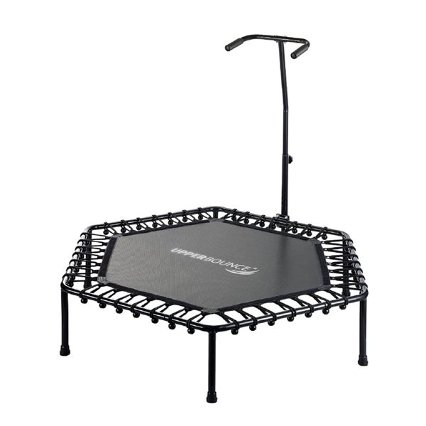 Upper Bounce 40-in Mini Hexagonal Trampoline for Kids and Adults w/ Adjustable T-Shaped Handrail