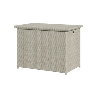 Sirio Leo 47-in W Light Grey Aluminum and Woven Resin Small Cushion Box