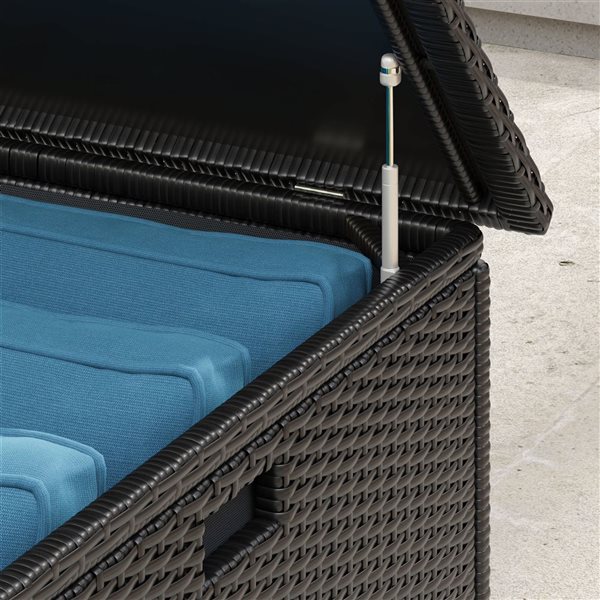 Sirio Leo 66-in W Brown Steel and Woven Resin Medium Cushion Box