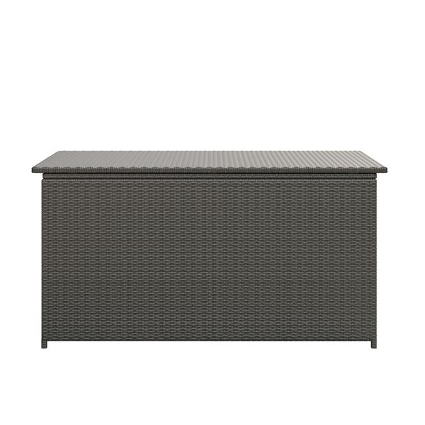 Sirio Leo 66-in W Dark Grey Teel and Woven Resin Medium Cushion Box