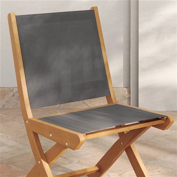 Sirio Jamie 7-Piece Dark Grey Eucalyptus Wood Dining Set