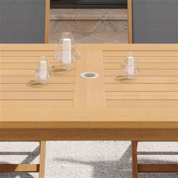 Sirio Jamie 7-Piece Dark Grey Eucalyptus Wood Dining Set