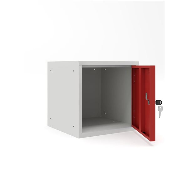 Ceha Canada 1-Compartment 15-in W Grey Cube Locker w/ Red Door