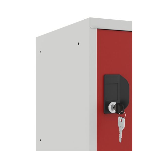 Ceha Canada 1-Compartment 15-in W Grey Cube Locker w/ Red Door
