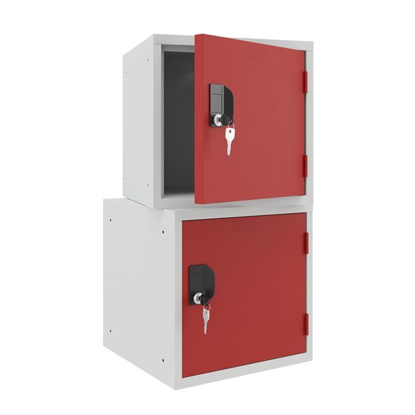 Ceha Canada 1-Compartment 15-in W Grey Cube Locker w/ Red Door