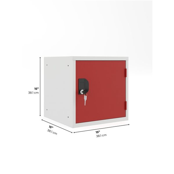 Ceha Canada 1-Compartment 15-in W Grey Cube Locker w/ Red Door
