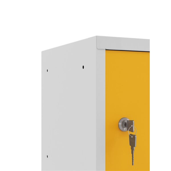 Ceha Canada 1-Compartment 12-in W Grey Cube Locker w/ Yellow Door