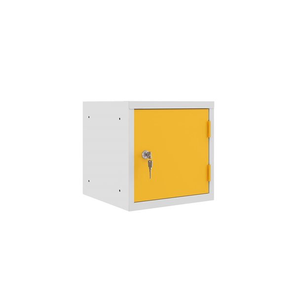 Ceha Canada 1-Compartment 12-in W Grey Cube Locker w/ Yellow Door