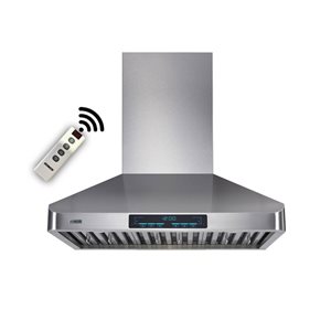 Roxon Stainless Steel Wall Mount Range Hood RXN-W22-30 900CFM 30-in w/Touch/Touchless Control