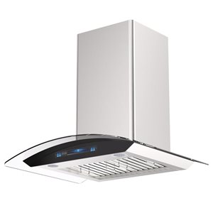 Hotte de cuisine murale Roxon RXN-W66VC-30 900CFM 30 po à commande vocale tactile/sans contact en acier inoxydable