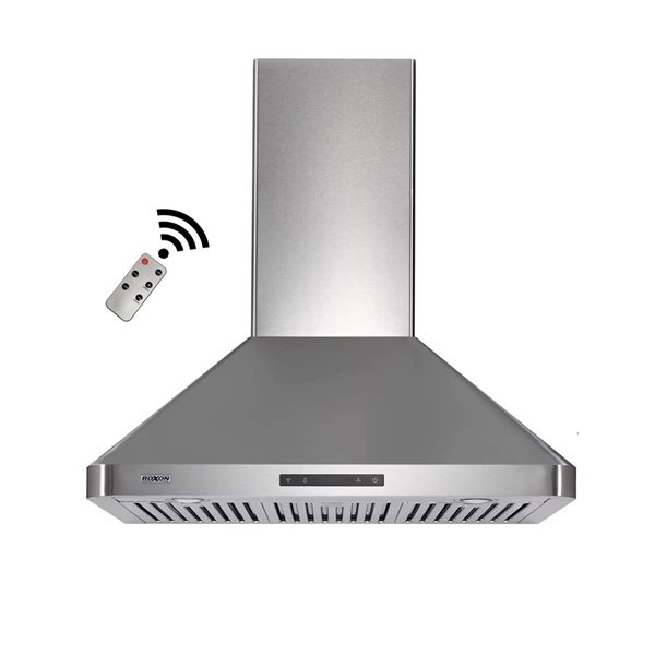 Roxon Stainless Steel Wall Mount Range Hood RXN-W12BSA-30 900CFM 30-in