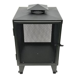 Walterstool Premium 24 W x 40-in H Black Steel Outdoor Wood Burning Fire Pit