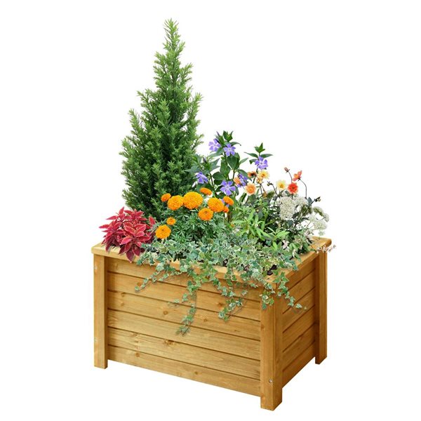 VegTrug 24 x 15-in Rectangle Cedar Planter - Natural