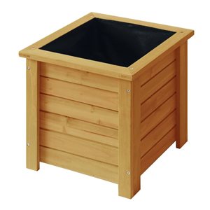 VegTrug 15-in Square Cedar Planter - Natural