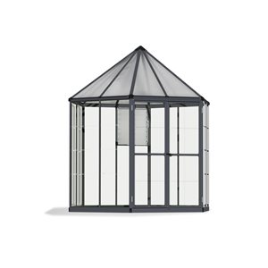 Ensemble de serre hexagonale Oasis de Canopia by Palram de 8 pi, gris