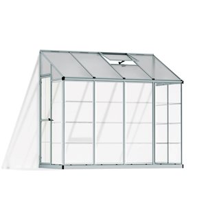 Ensemble de serre hybride Lean to Grow de Canopia by Palram de 8 x 4 pi, argent