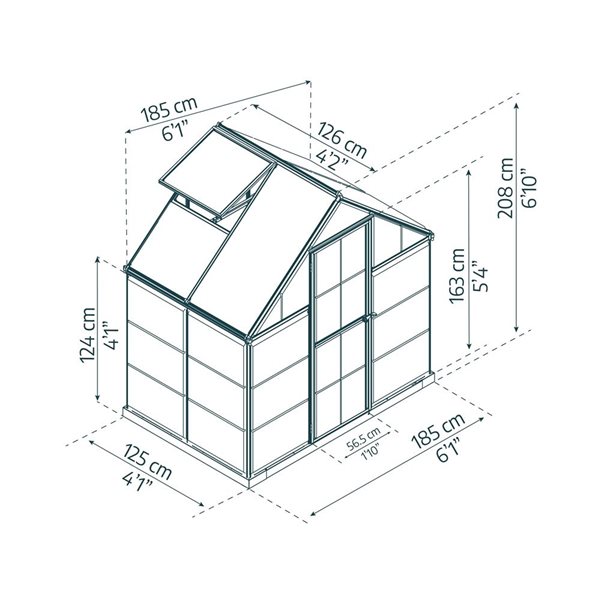 Canopia by Palram Hybrid 6 x 4-ft Greenhouse Kit - Green