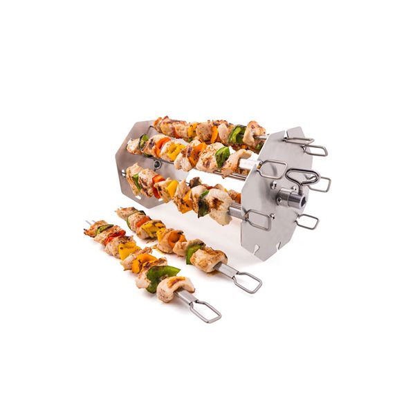 Broil King Stainless Steel 7 L x 12-in W Rotisserie Skewer Rack Holder
