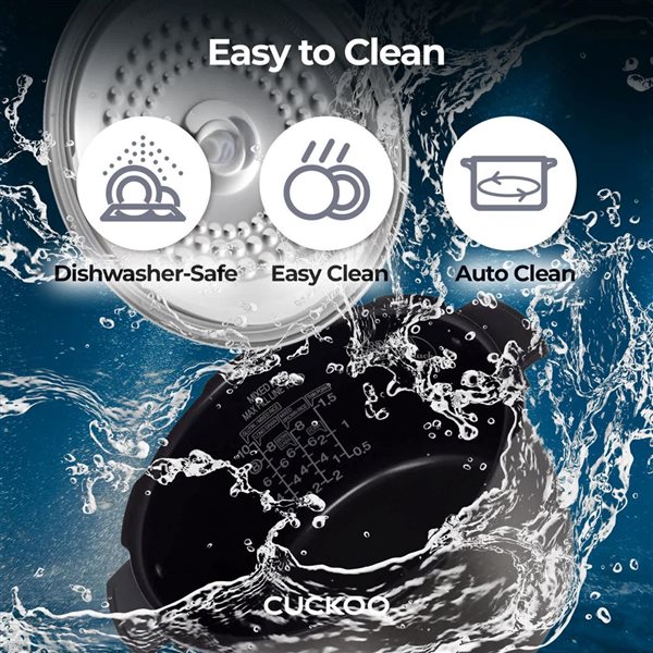 CUCKOO 6-Cup Uncooked Black Programmable High-Pressure Rice Cooker w/ Nonstick Inner Pot and 12 Menu Options