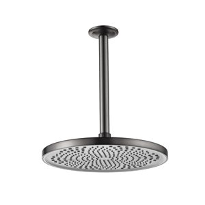 Tête de douche pluie ronde Mondawe 10 po en acier inoxydable montée au plafond  commercial/résidentiel, gris canon
