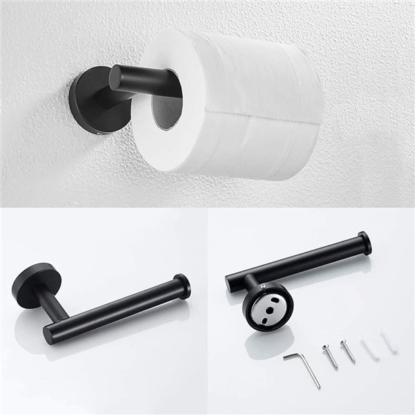 Mondawe 3-Piece Towel Rack Set - Matte Black