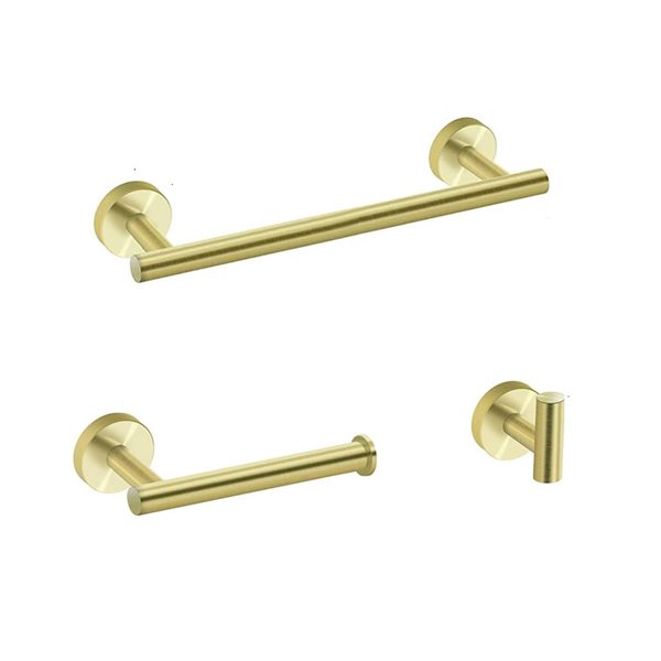Mondawe 3-Piece Towel Rack Set - Brushed Gold