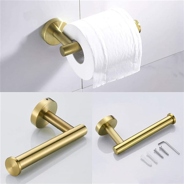 Mondawe 3-Piece Towel Rack Set - Brushed Gold