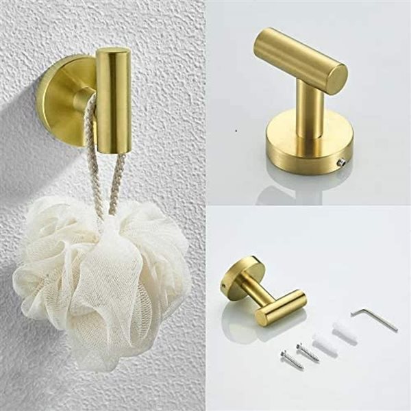 Mondawe 3-Piece Towel Rack Set - Brushed Gold