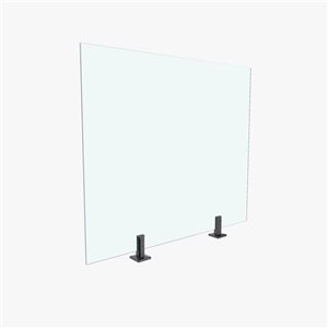 DIY Wholesale Glass Railings 4 W x 4 L x 4-ft H Black Two Top Mount Spigots w/ 12-mm Glass Panel