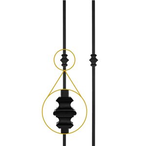 Nuvo Iron Royal Railing - Buckingham 31 1/8 x 1/2-in 12x Balusters w/ Connectors and Hardware