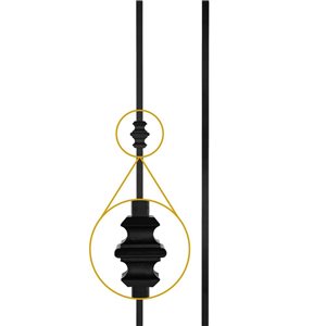 Nuvo Iron Royal Railing - Luxembourg 25 1/8 x 1/2-in 13x Balusters w/ Connectors and Hardware
