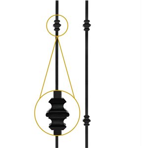 Nuvo Iron Royal Railing - Windsor 31 1/8 x 1/2-in 12x Balusters w/ Connectors and Hardware