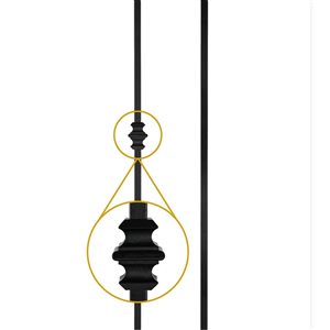 Nuvo Iron Royal Railing - Luxembourg 31 1/8 x 1/2-in 13x Balusters w/ Connectors and Hardware