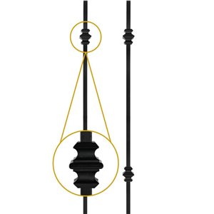 Nuvo Iron Royal Railing - Windsor 25 1/8 x 1/2-in 12x Balusters w/ Connectors and Hardware