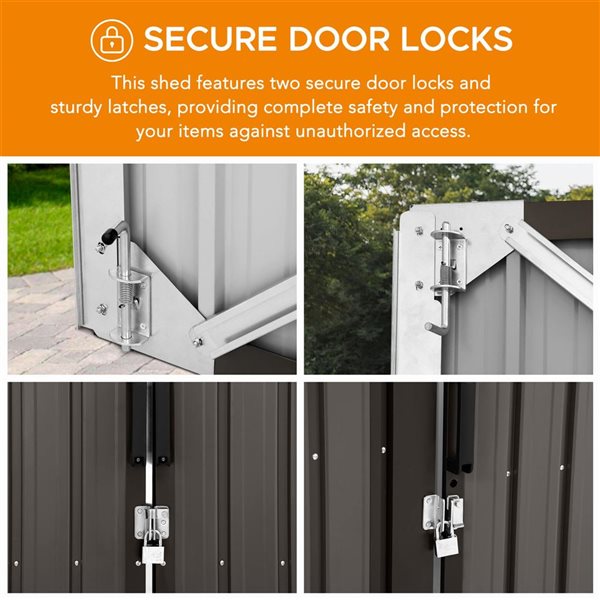 Sunjoy 13 x 20-ft Steel Storage Shed/Carport w/ Lockable Doors