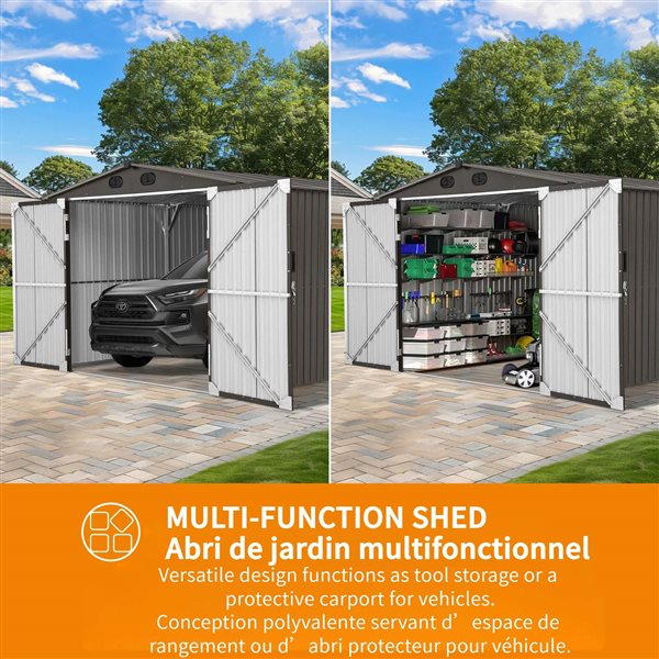 SPACE DESIGN SERIES 全10巻セット Sunjoy 10 x 20-ft Steel Storage Shed/Carport w/ Lockable Doors