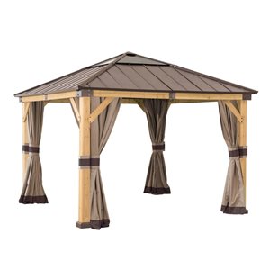 Sunjoy Universal Privacy Curtains for 9 x 9-ft Wooden Gazebo - Khaki