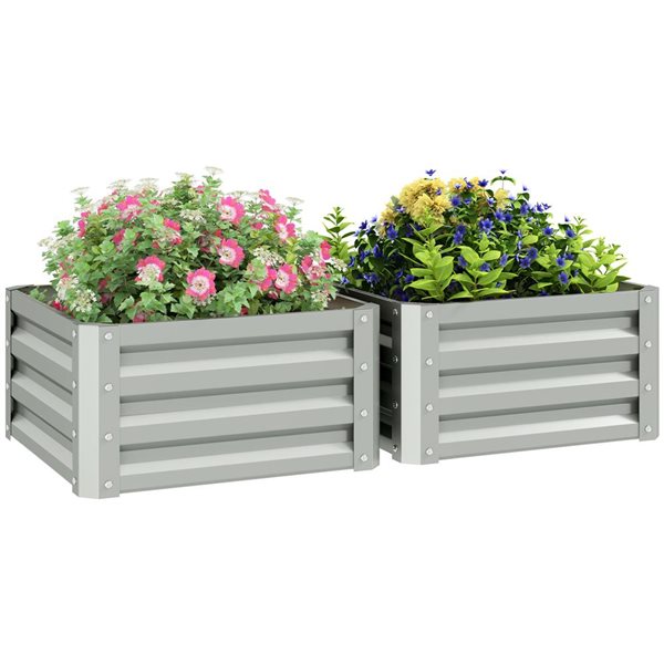 Outsunny Raised Garden Bed 2 x 2 x 1-ft - 2/Pk