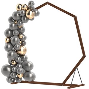 Outsunny 7-ft Wooden Wedding Arch for Floral Arrangements or Balloons w/ Triangular Base and Ground Stakes