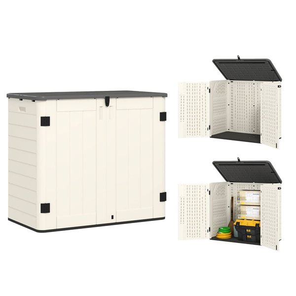 Outsunny 24.5-ft³ Outdoor Storage Cabinet w/ Lockable Doors