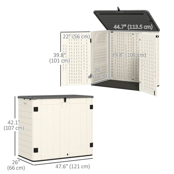 Outsunny 24.5-ft³ Outdoor Storage Cabinet w/ Lockable Doors